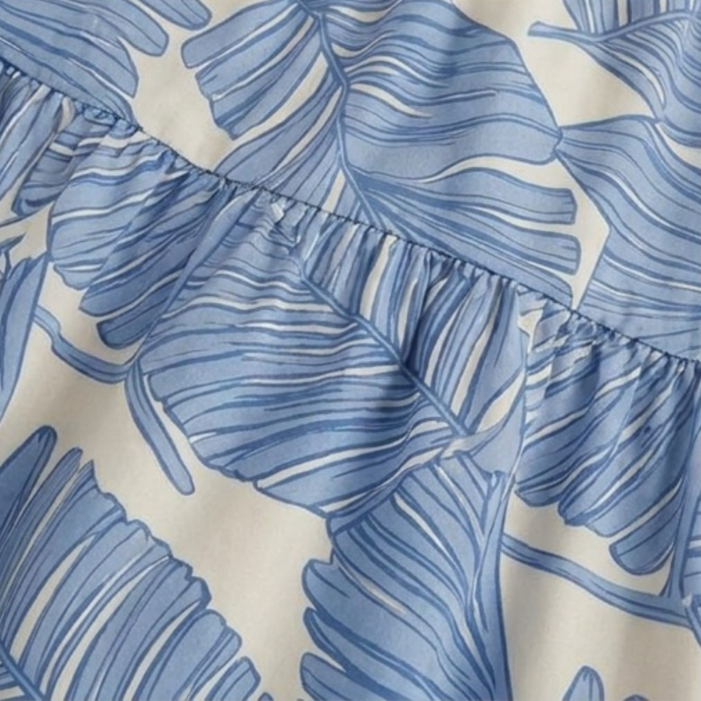 Liriosa – Women's Palm-Print Strapless Maxi Dress