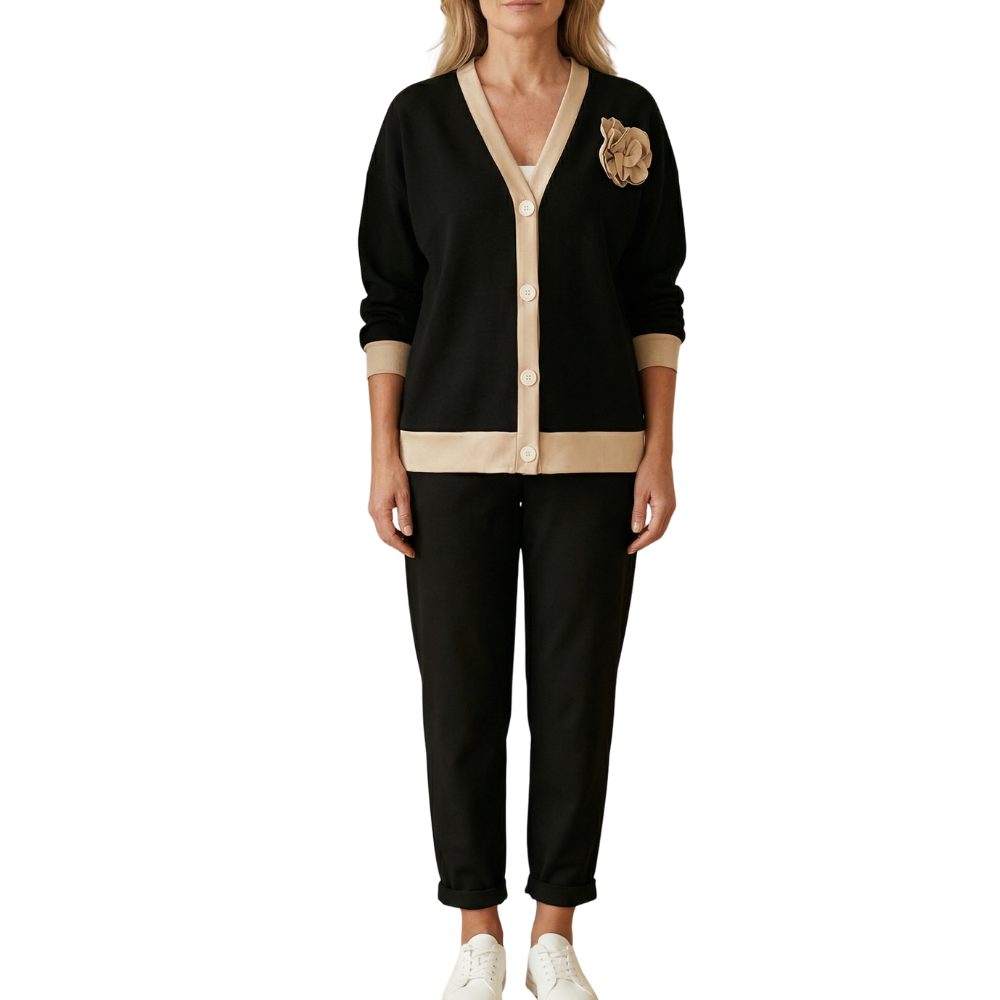 Vivara – Women's Satin Trim Two Piece Matching Set