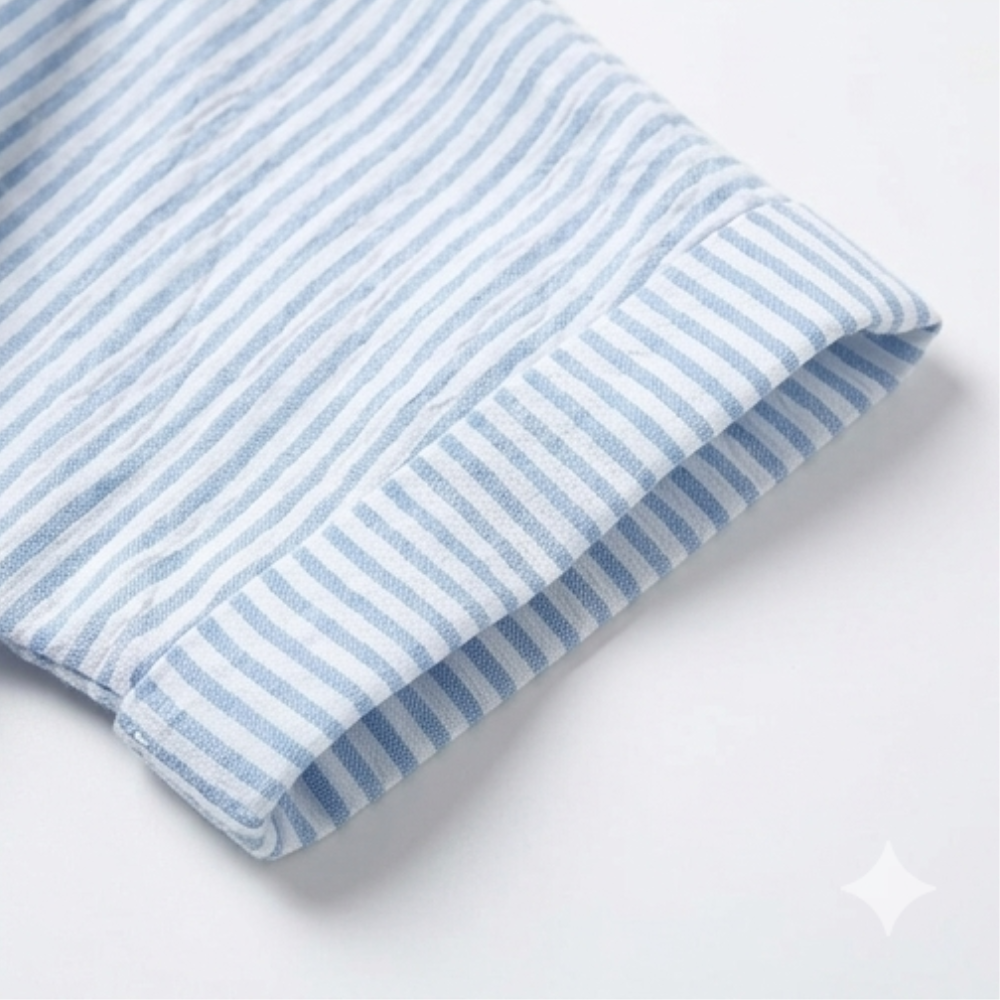 Lunavia – Women's Striped Button-Placket Mini Dress with Pockets