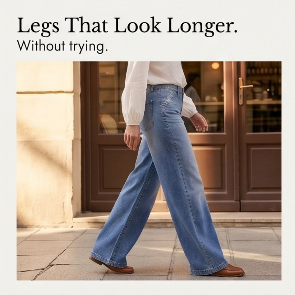 Luvenza – Women's Vintage Wide-Leg Flare Jeans