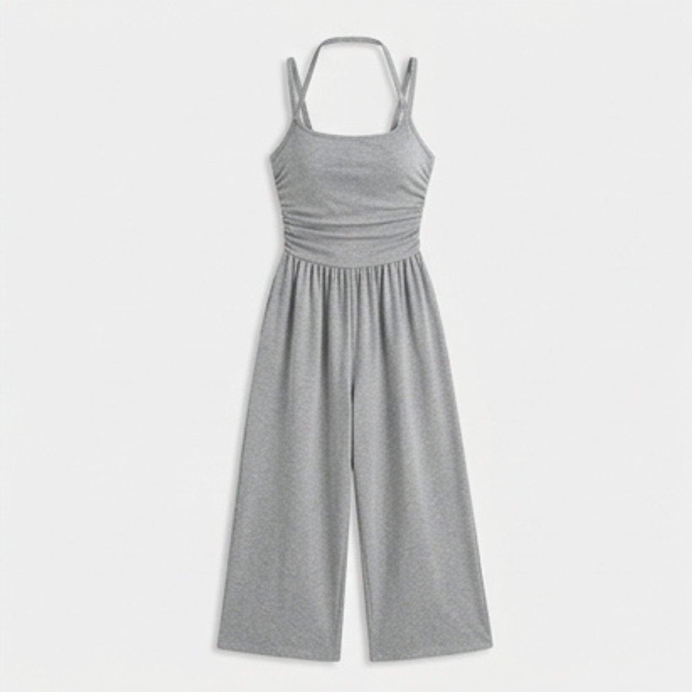 Solenne – Women's Ruched Bodice Wide Leg Jumpsuit