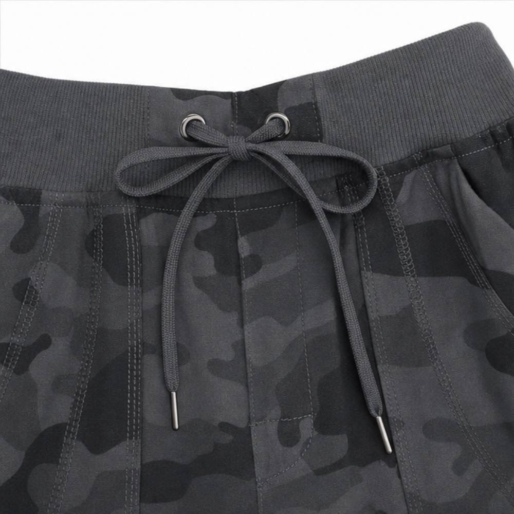 Wearwell – Stretchy Cargo Capris with Drawstring Waist and Multiple Pockets