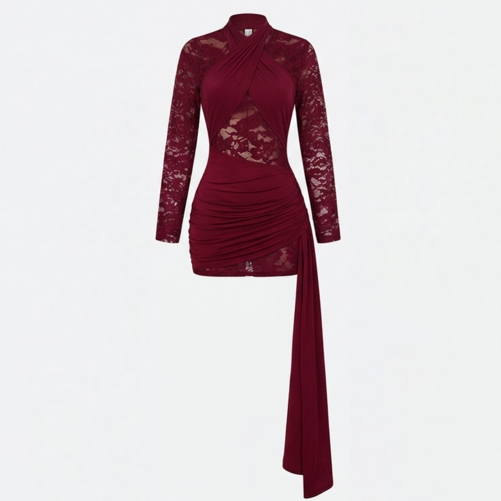 Velaire – Women's Lace Bodycon Mini Dress with Halter Neckline