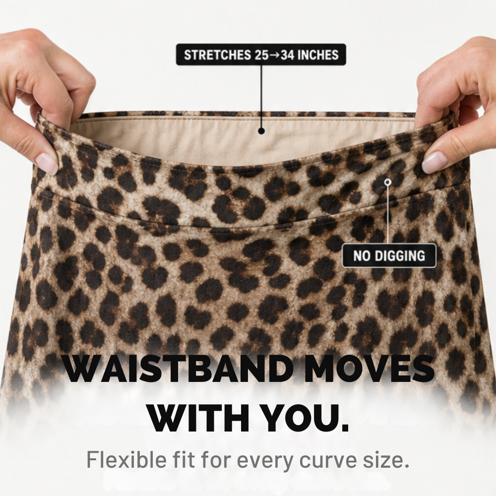 Velora – Women's Curvy-Fit Leopard Print Maxi Skirt