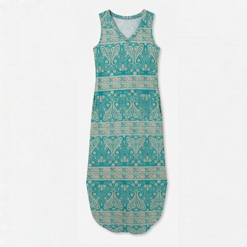 Vivara – Flowy V-Neck Maxi Dress with Pockets