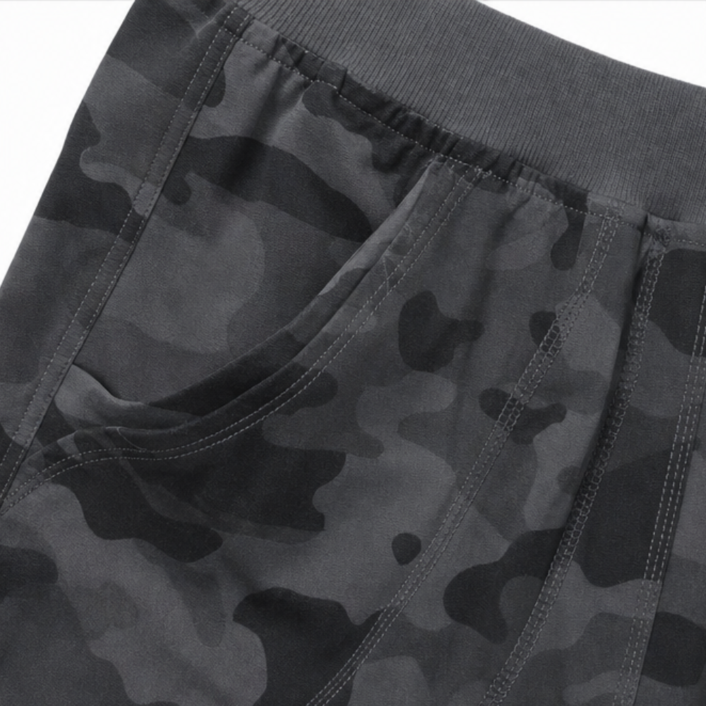 Wearwell – Stretchy Cargo Capris with Drawstring Waist and Multiple Pockets