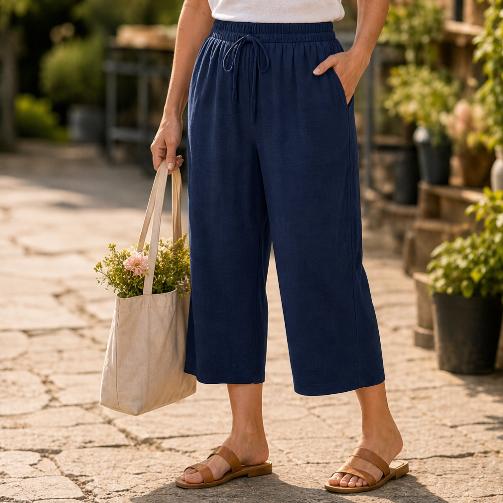 Calmara™ – Cropped Wide-Leg Drawstring Pants