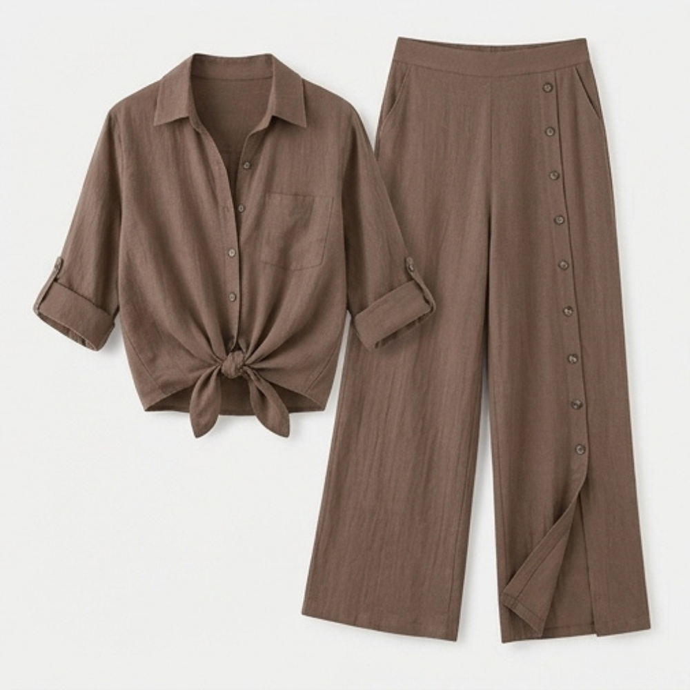 Vivara – Women's Effortless Linen Blend Matching Set