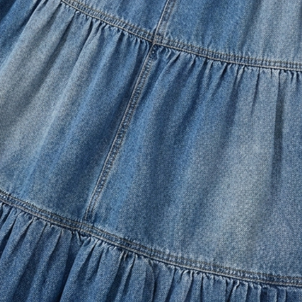 Soléra – Women's Soft Button-Front Denim Maxi Skirt