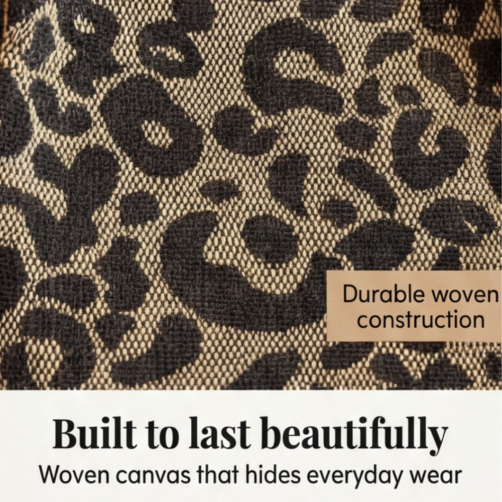 Lynxe - Leopard Print Tote with Chain Detail