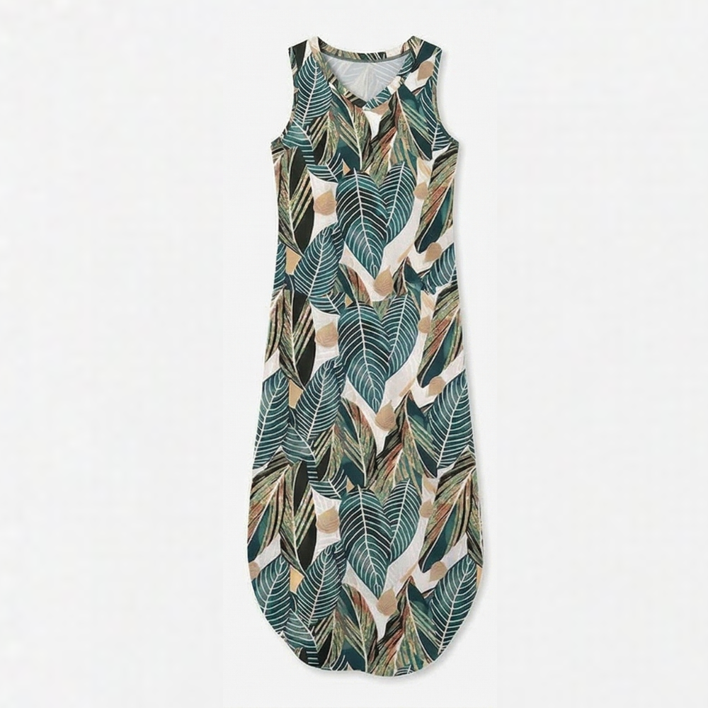 Vivara – Flowy V-Neck Maxi Dress with Pockets