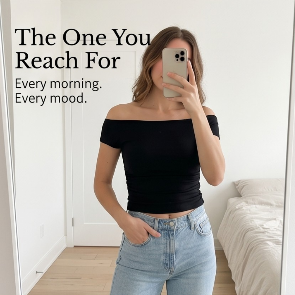 Velora – Women's Off-Shoulder Slim-Fit Top