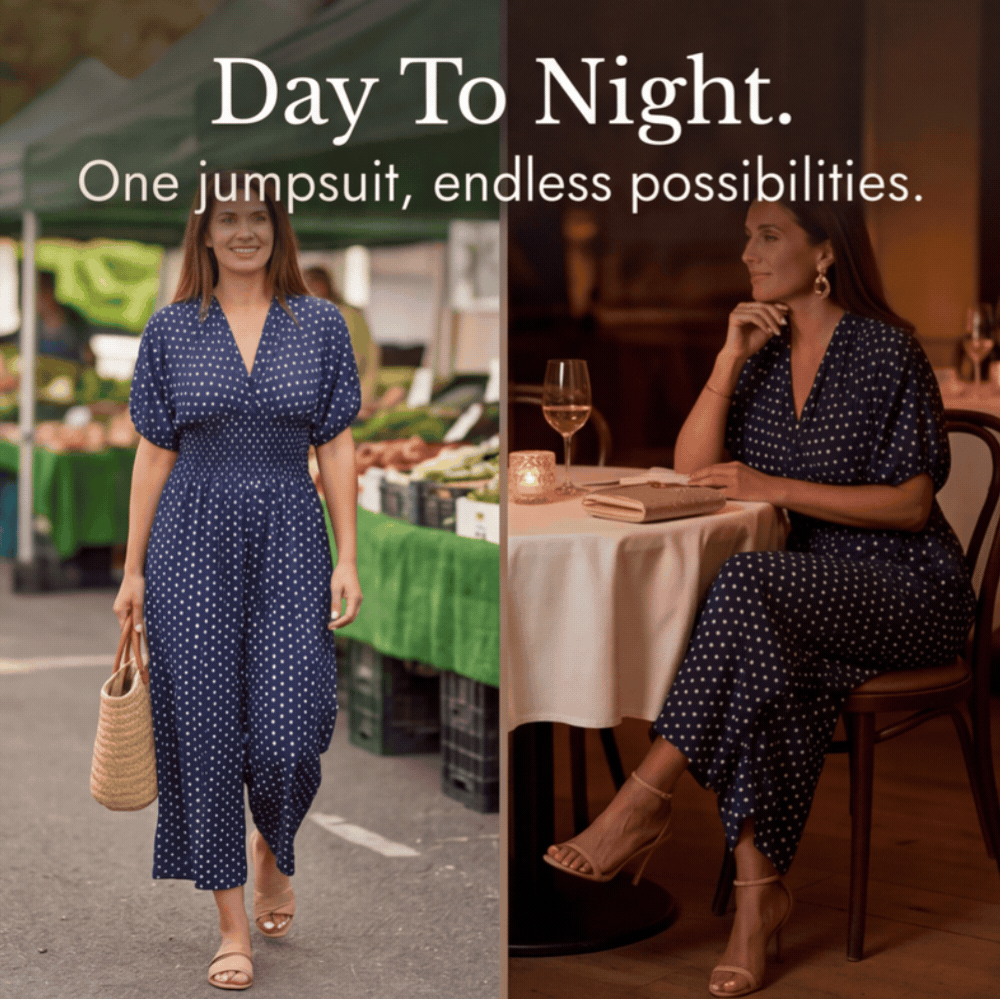 Lunessa – Women's Polka Dot Wide-Leg Jumpsuit