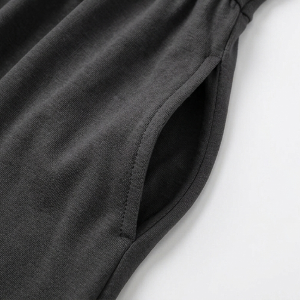 Veluna – Crossover V-Neck Midi Dress with Pockets