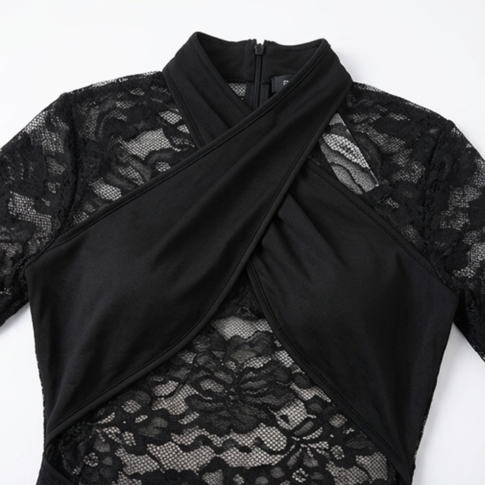 Velaire – Women's Lace Bodycon Mini Dress with Halter Neckline