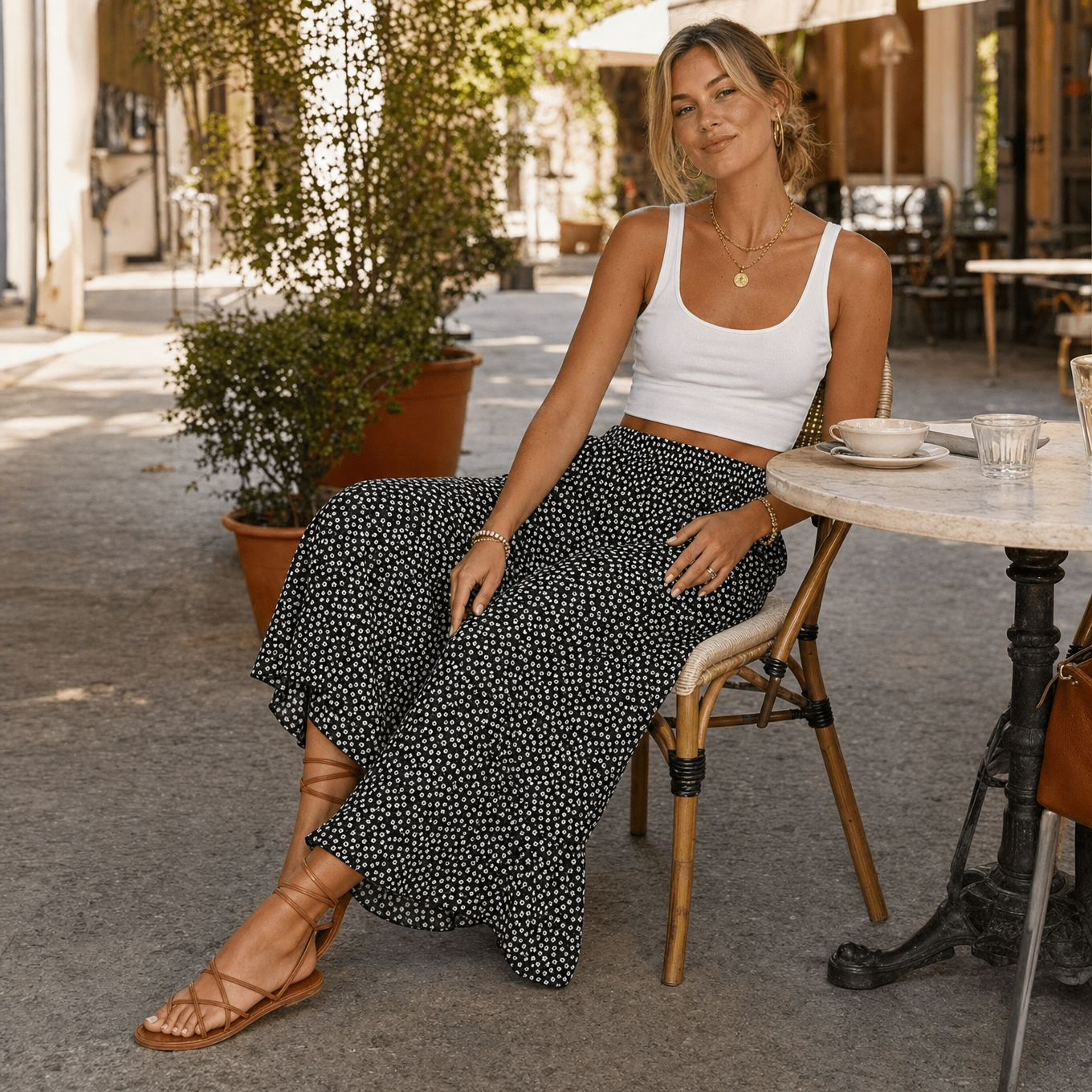 Velura™ – Smocked High-Waist Wide-Leg Floral Pants