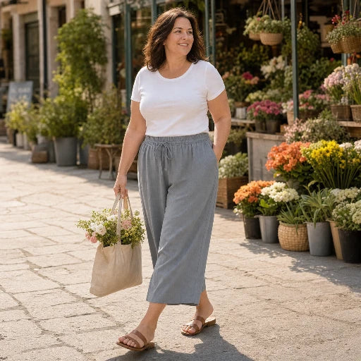 Calmara™ – Cropped Wide-Leg Drawstring Pants