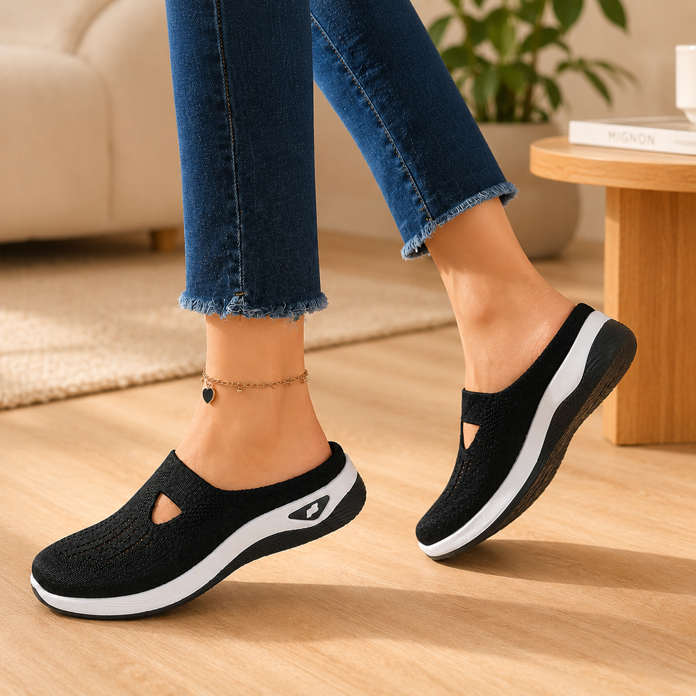 Airessa™ – Breathable Mesh Slip-On Mules with Cushioned Air Sole
