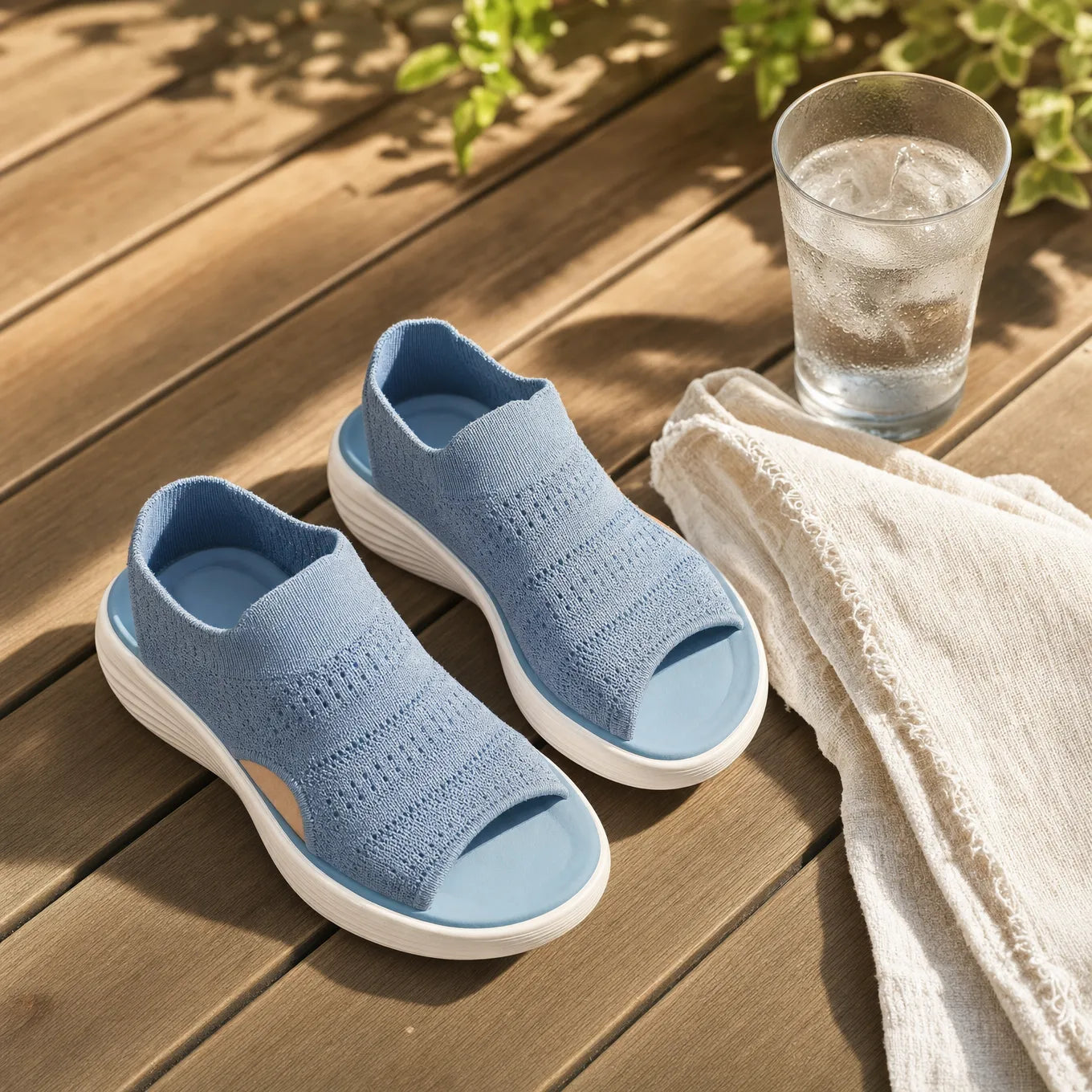 Soleva – Knit Platform Comfort Sandals for Women