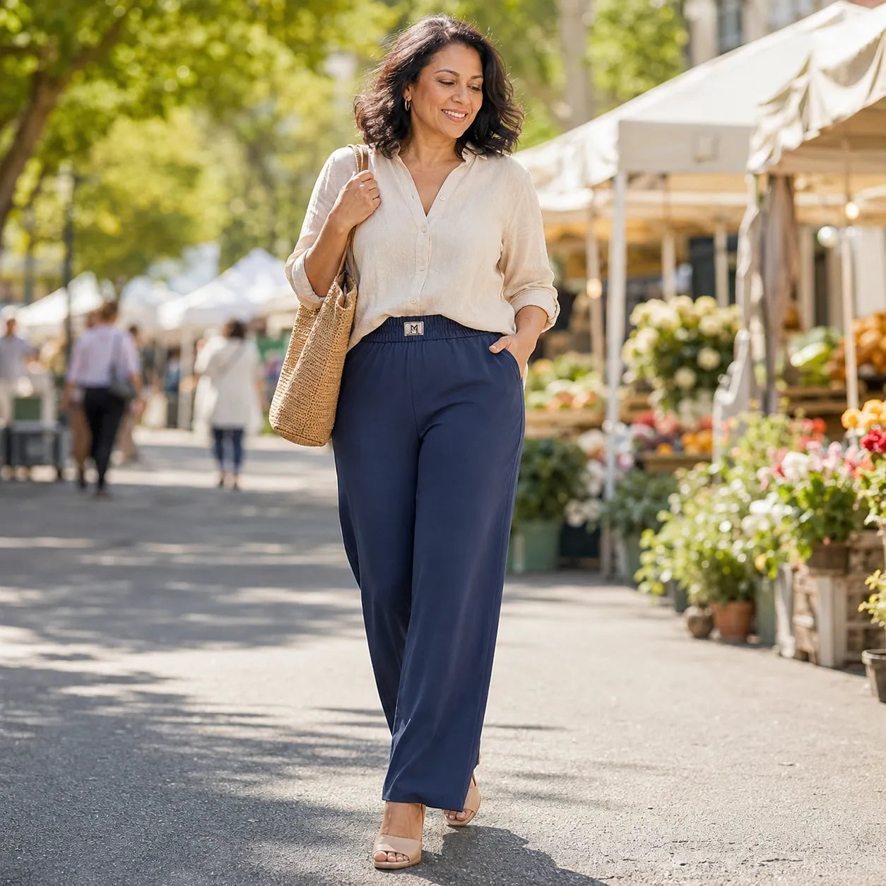 Velora – High Rise Pull-On Wide Leg Stretch Pants for Women