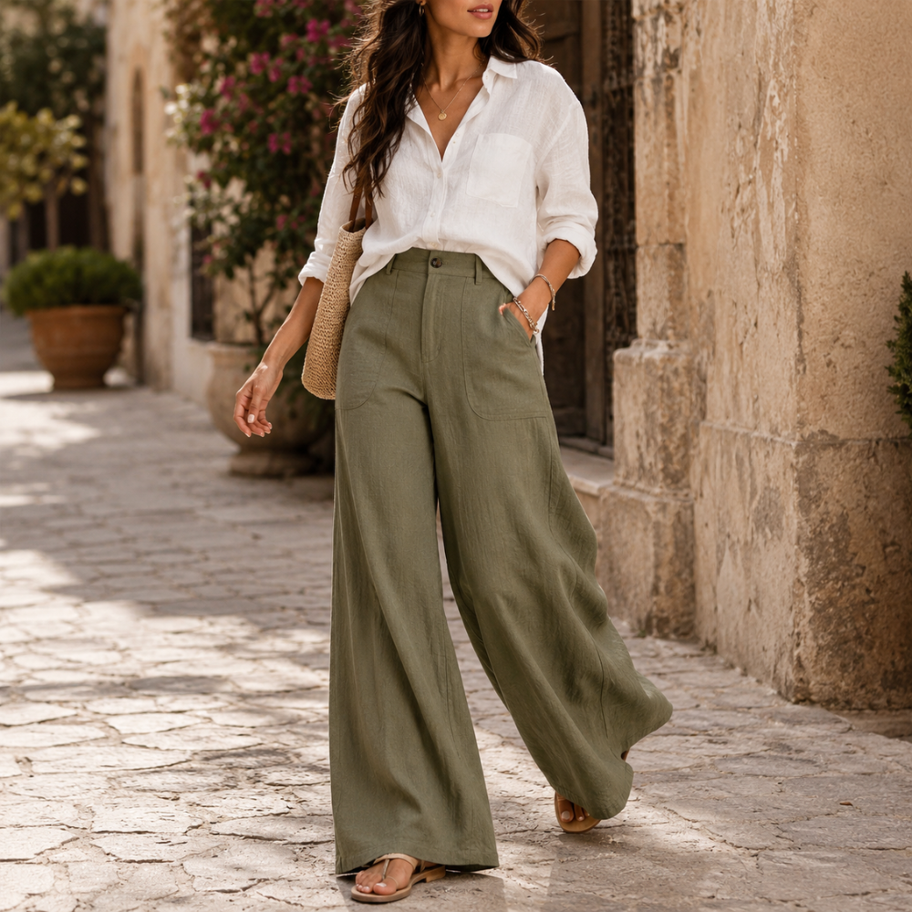 Solenne™ – High-Waist Wide-Leg Palazzo Pants