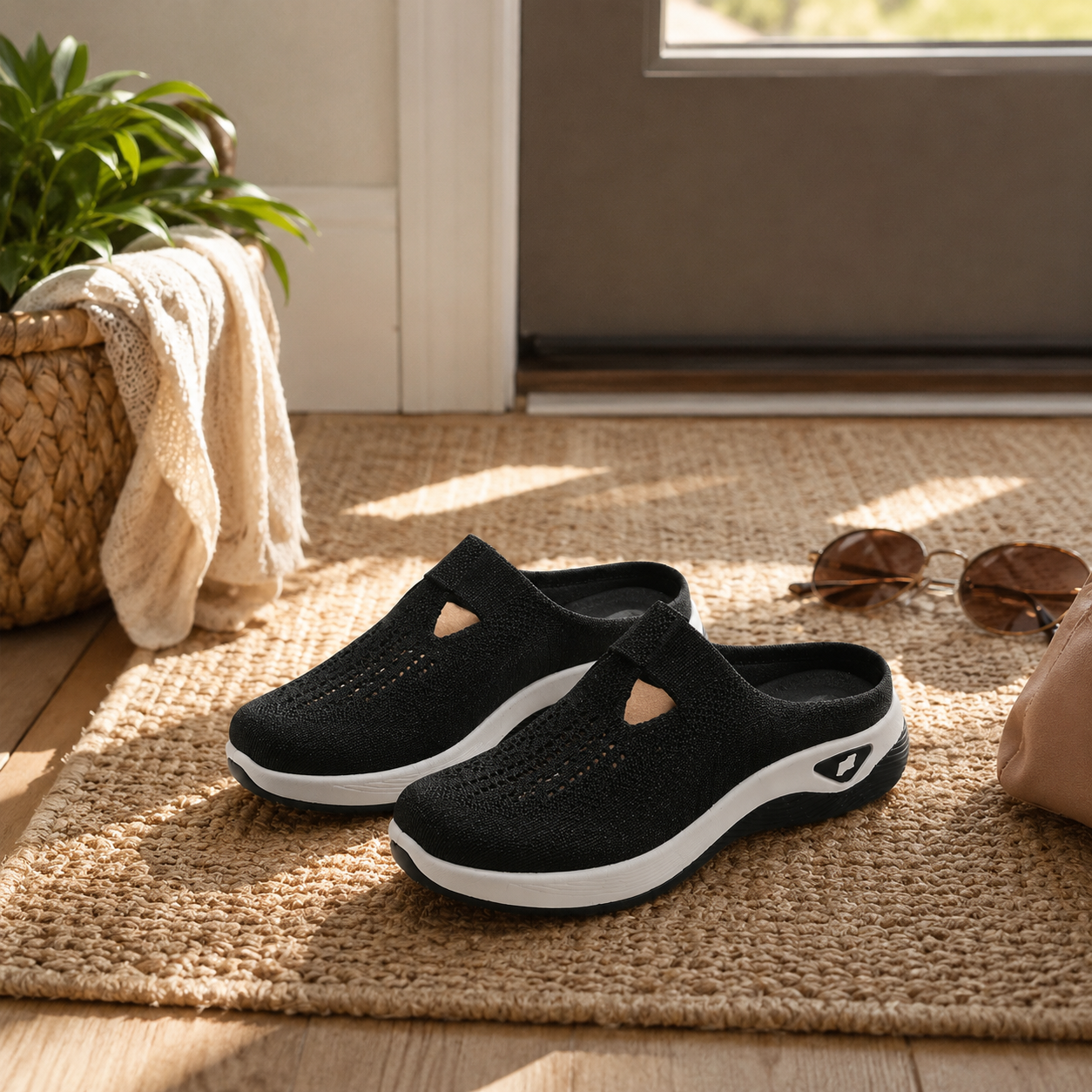 Airessa™ – Breathable Mesh Slip-On Mules with Cushioned Air Sole