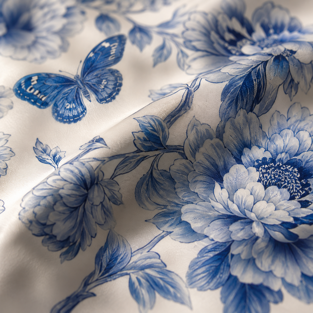 Mirabel™ – Blue Floral Peony Button-Front Maxi Shirt Dress with Pockets