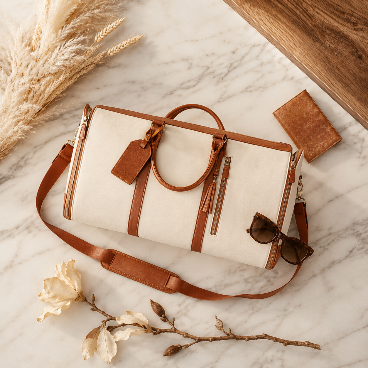 Voyella – Convertible Garment Duffel Bag with Built-in Hanger, Carry-On Travel Bag for Women