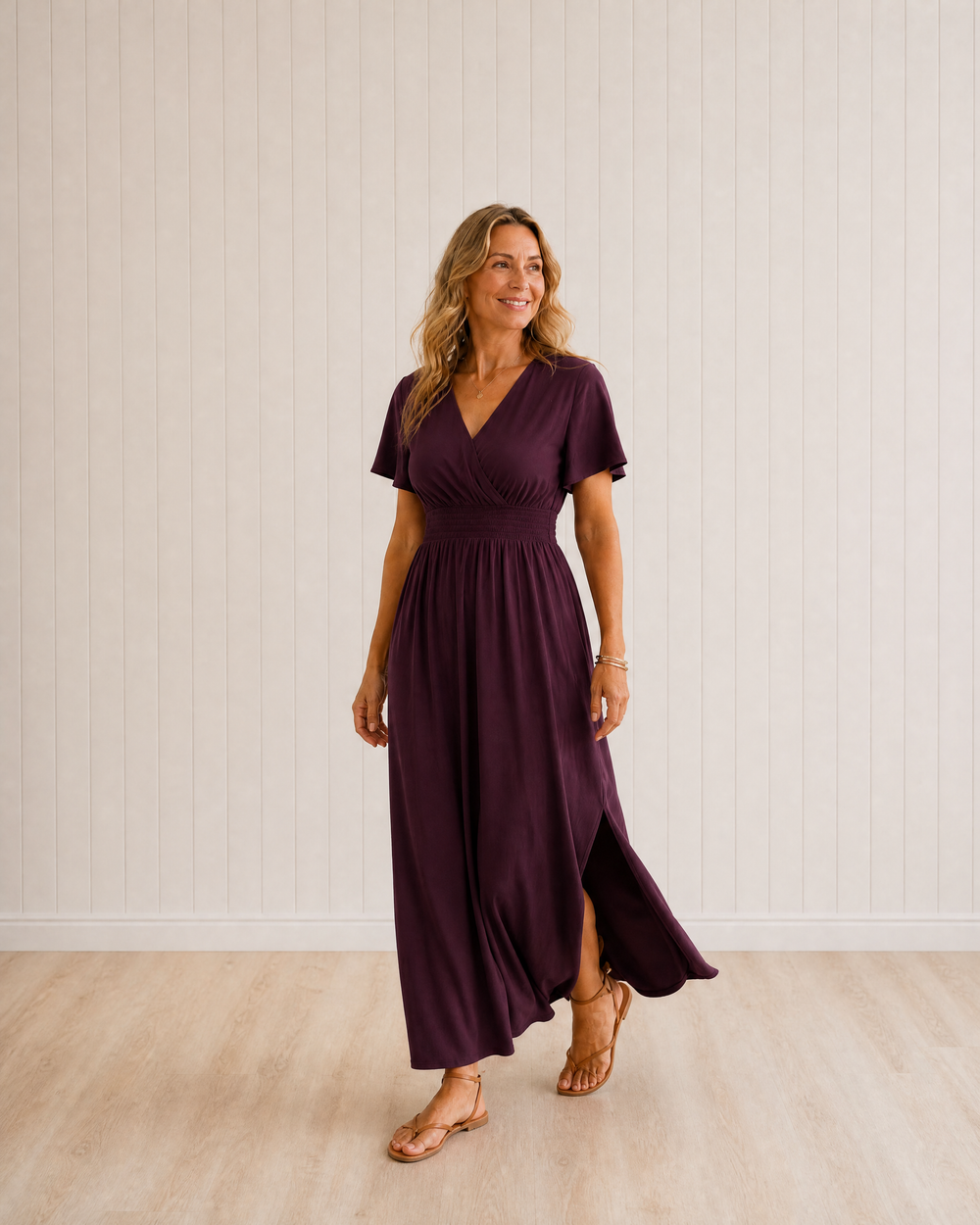 Esme | Summer V-Neck Side Slit Maxi Dress