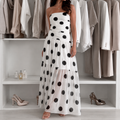 Soliana – Women's Sheer Tiered Polka Dot Dress