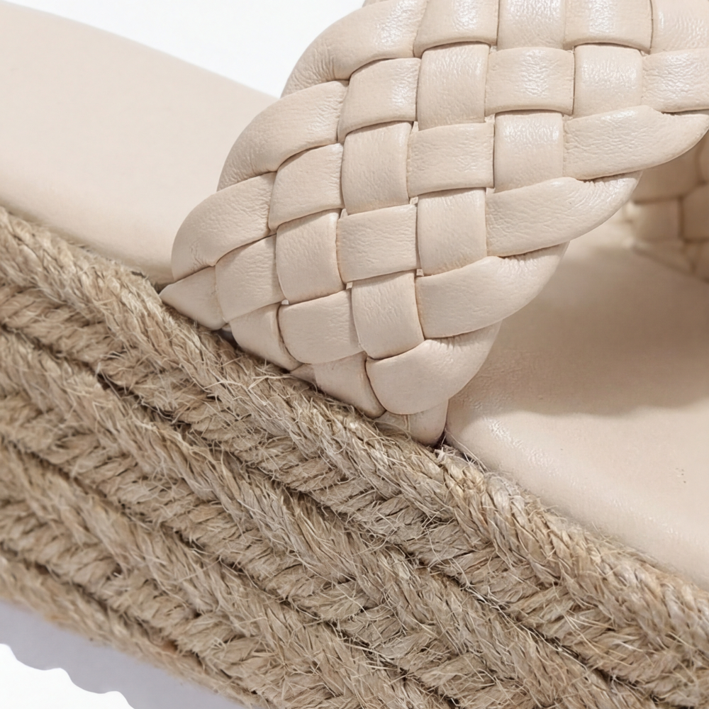 Solara – Braided Platform Wedge Slides