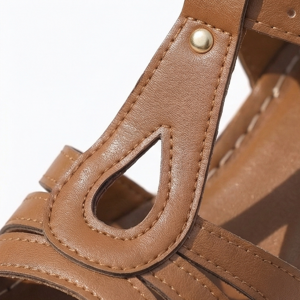 Solara – Roman Cutout Block Heel Sandals