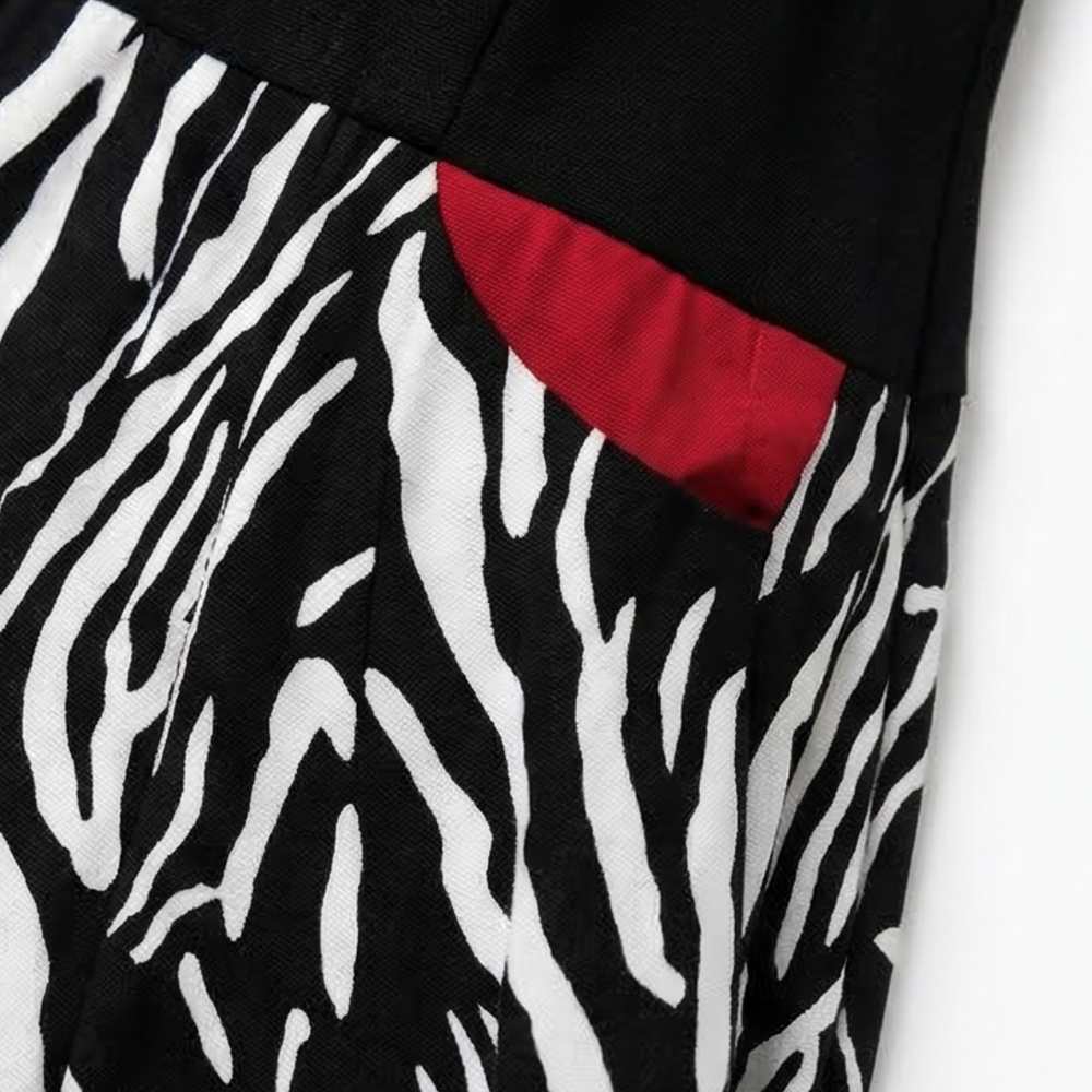 Vivara – Patchwork Zebra Print Maxi Dress for Women