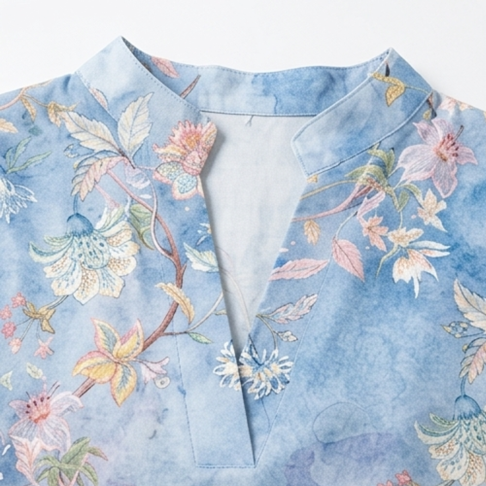 Florenza – Watercolor Floral V-Neck Blouse