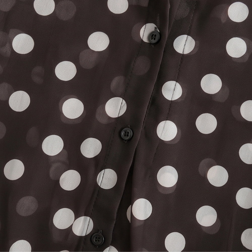 Maisova – Satin Polka Dot Button-Down Blouse