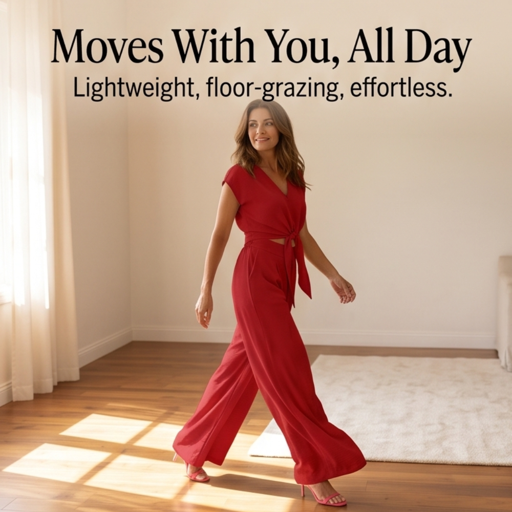 Solenza – Flattering Two-Piece Set with Wide-Leg Pants