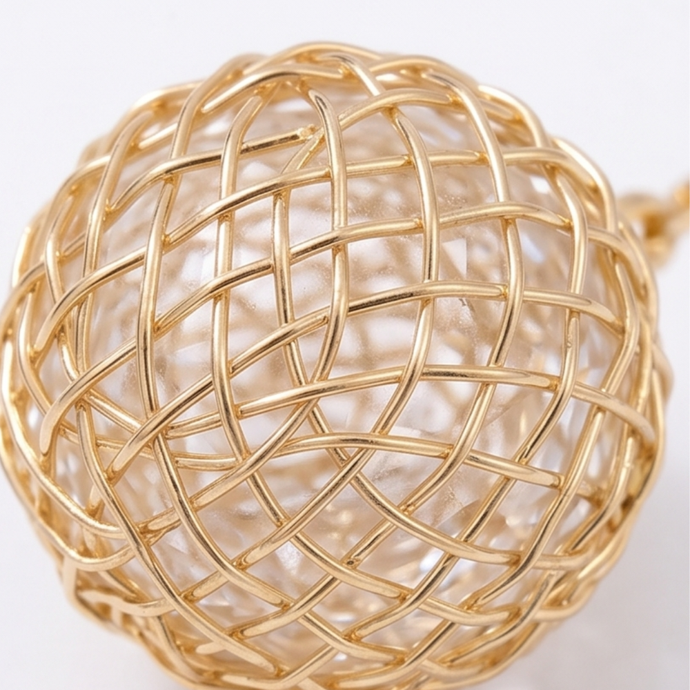 Lunavia – Woven Gold Crystal Drop Earrings