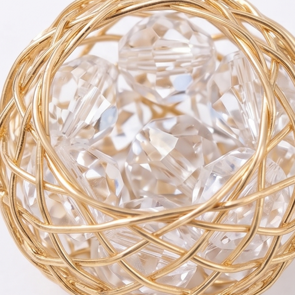 Lunavia – Woven Gold Crystal Drop Earrings