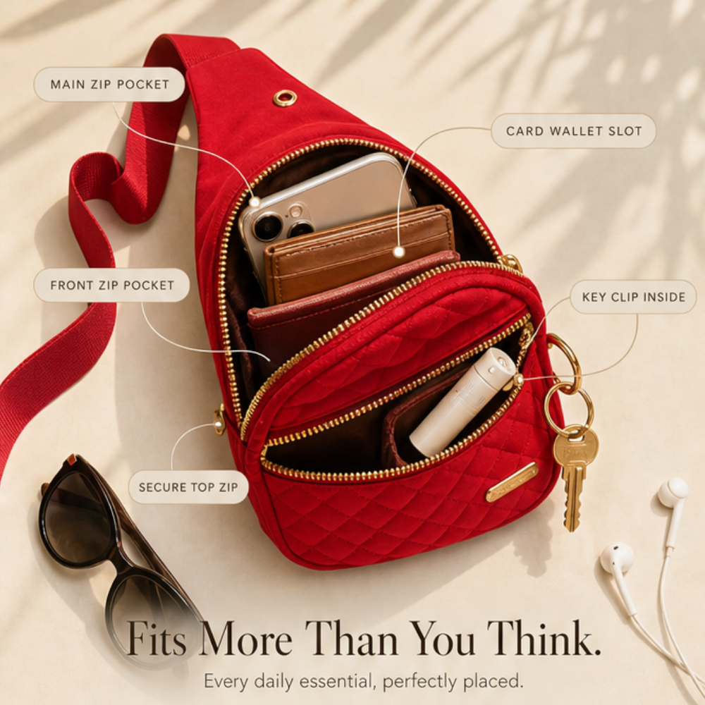 Velora – Quilted Crossbody Sling Bag