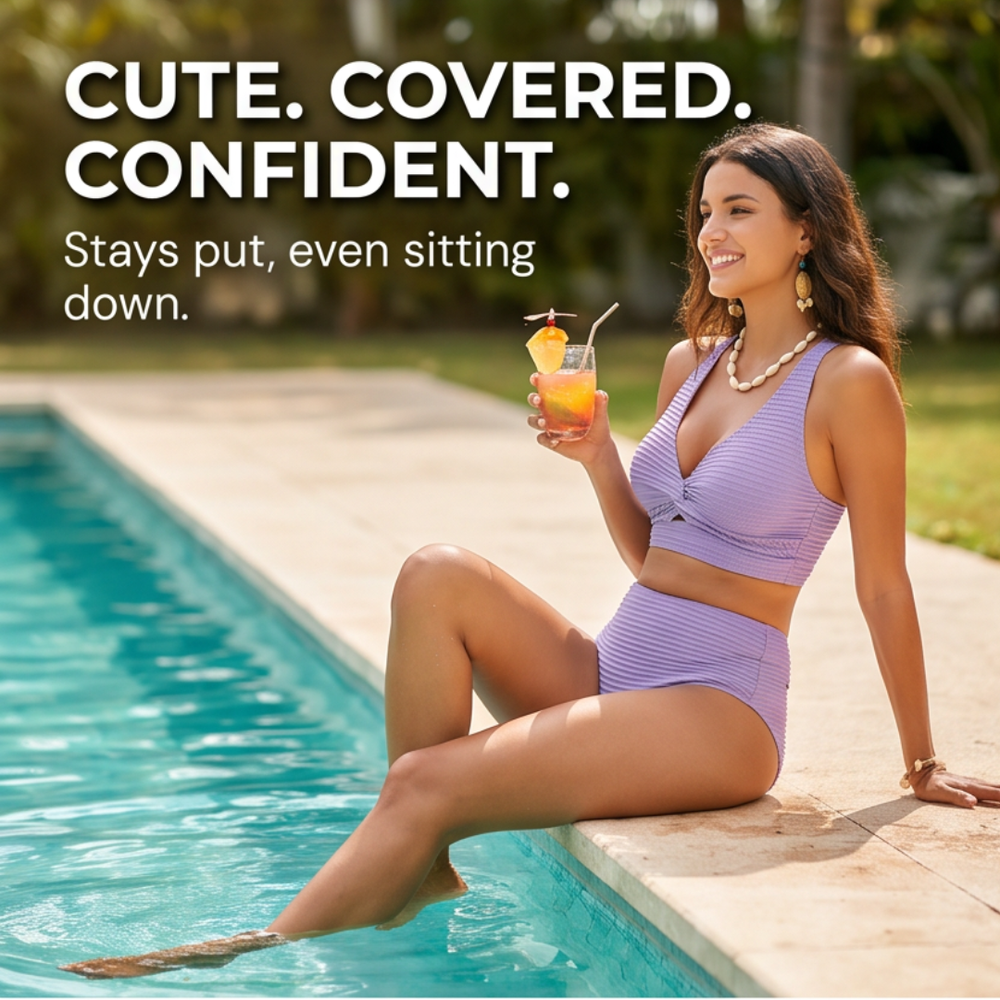 Mara – Women's Ribbed Shaping Bikini with Coverage