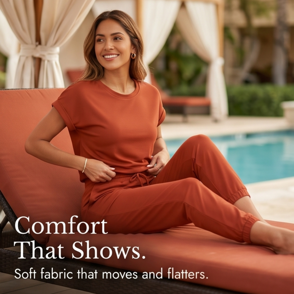 Lunavia – Women's Matching Tee & Jogger Set with Pockets