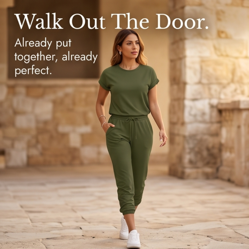 Lunavia – Women's Matching Tee & Jogger Set with Pockets