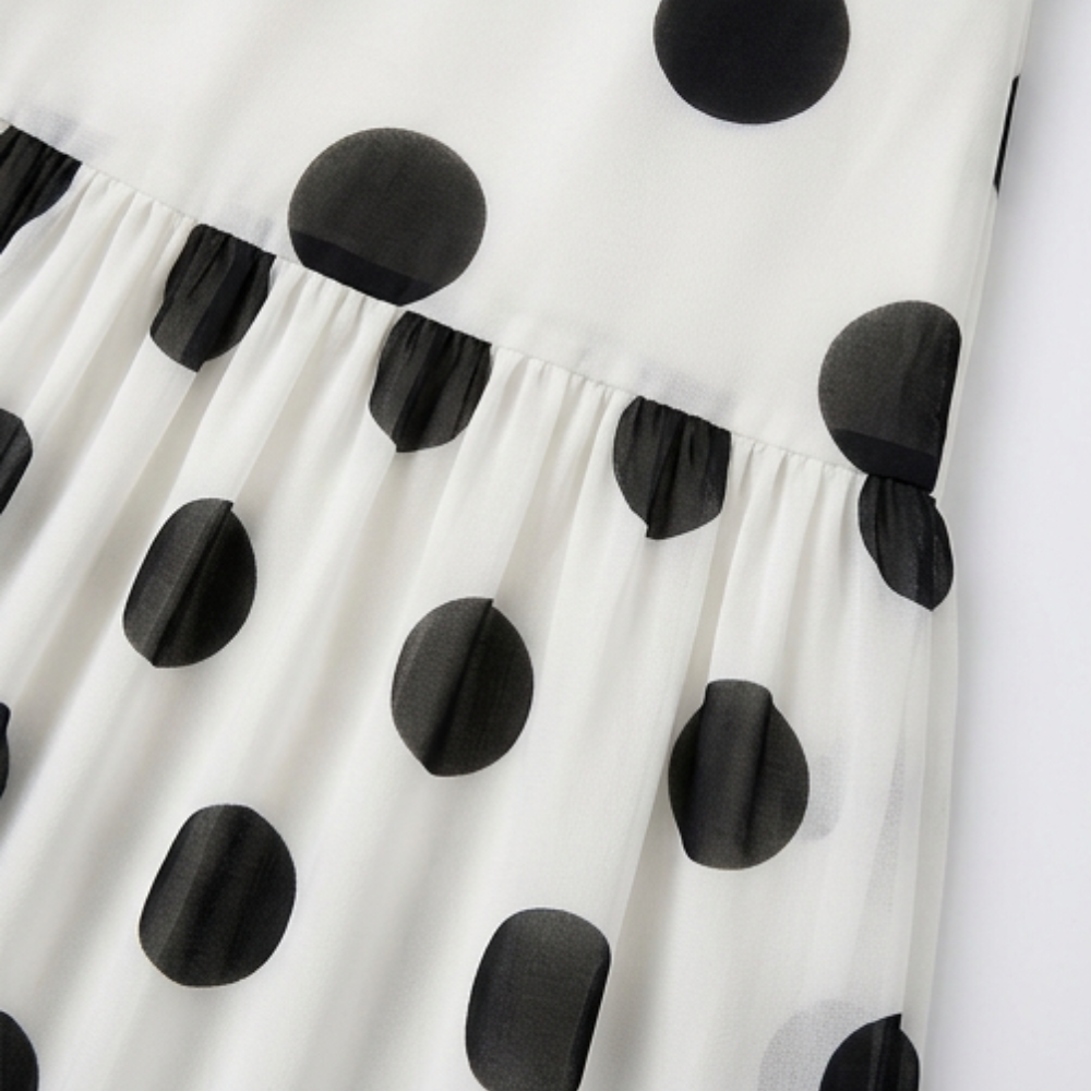 Soliana – Women's Sheer Tiered Polka Dot Dress