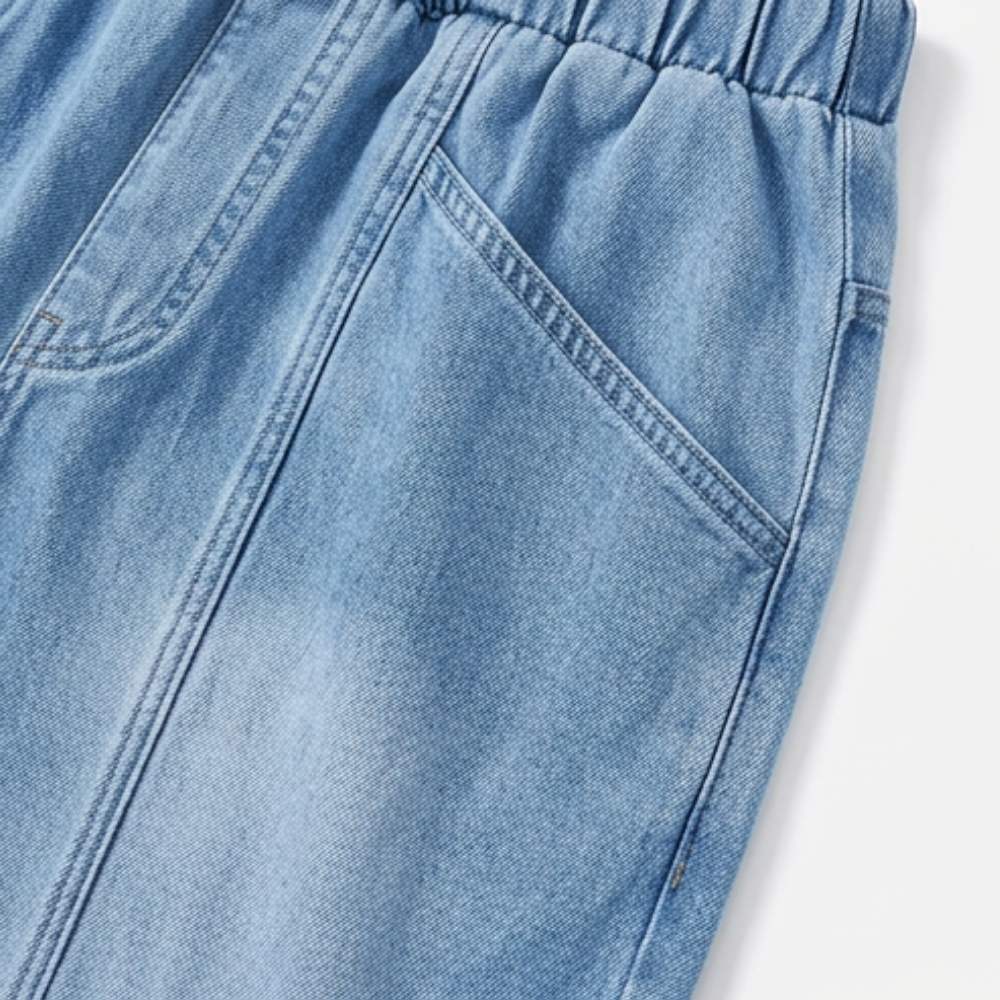 Loméa – Women's Relaxed Elastic Waist Denim Trousers