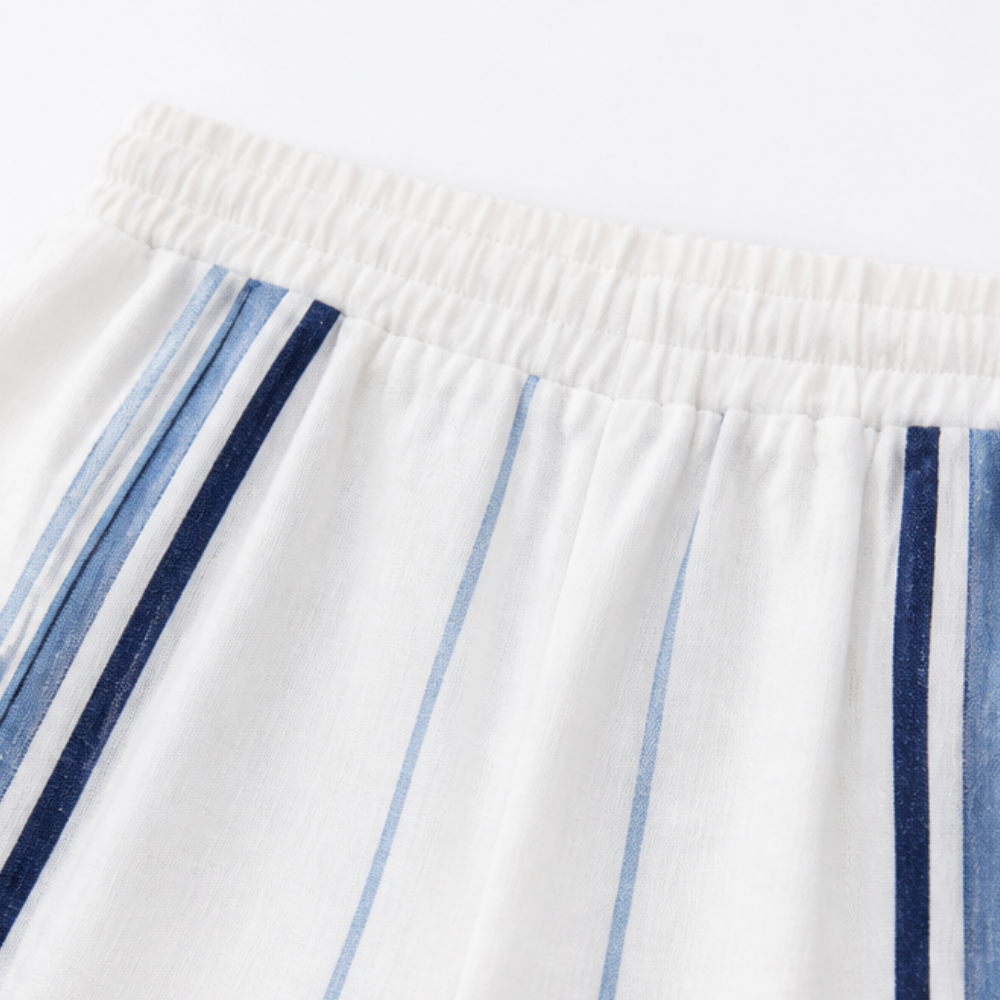 Tara – Women's Coastal Striped Shirt and Shorts Set