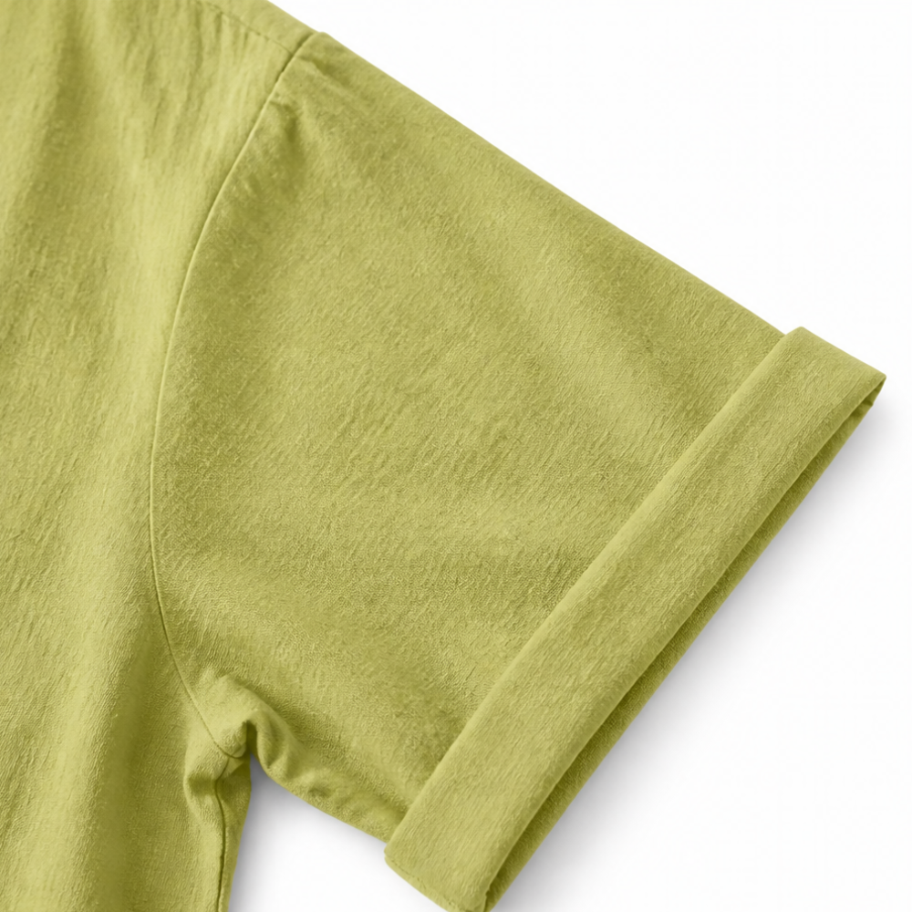 Lunessa™ – Cotton Linen 2 Piece Set Women Henley Top and Drawstring Shorts