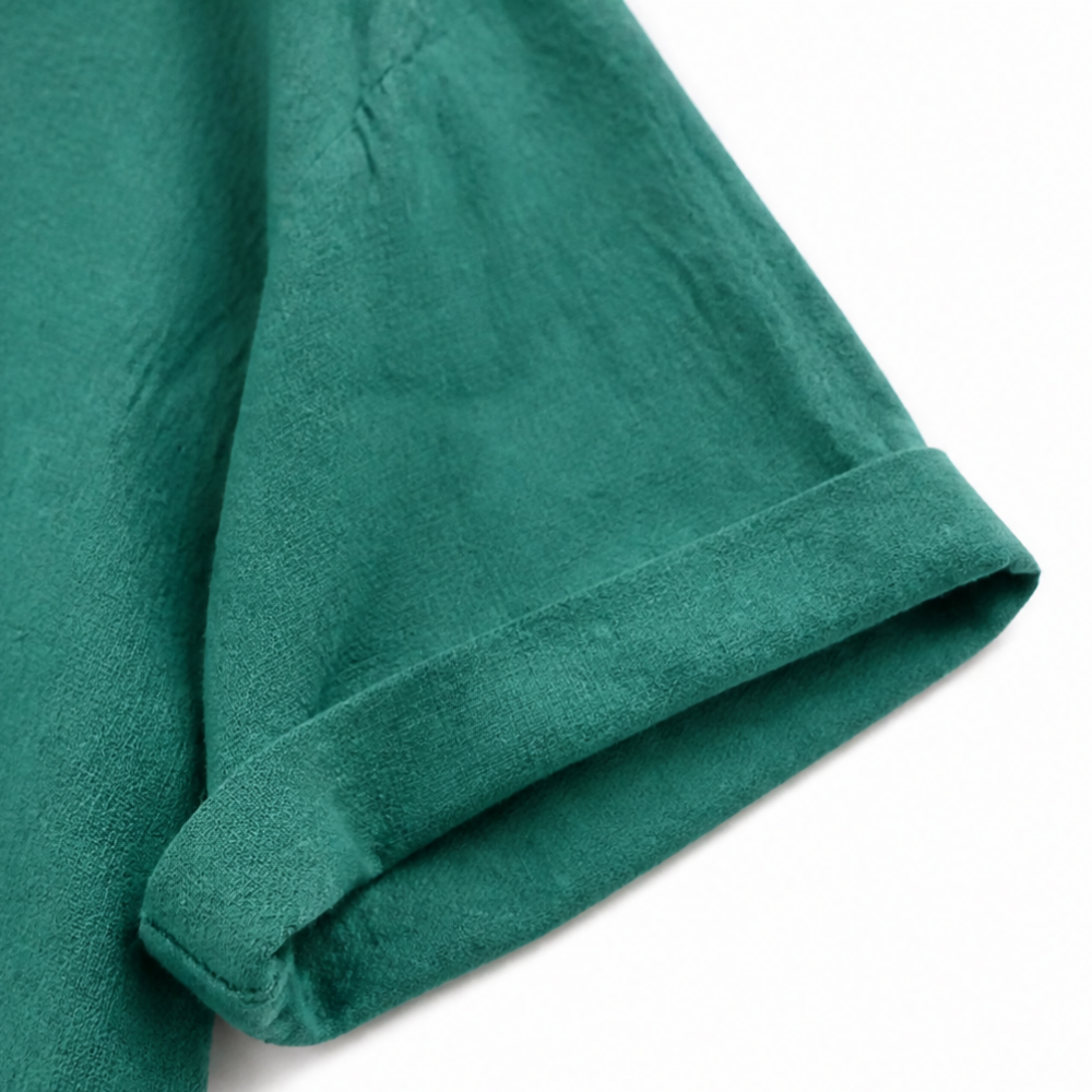 Lunavia™ – Oversized Cotton-Linen Two-Piece Set with Wide-Leg Pants