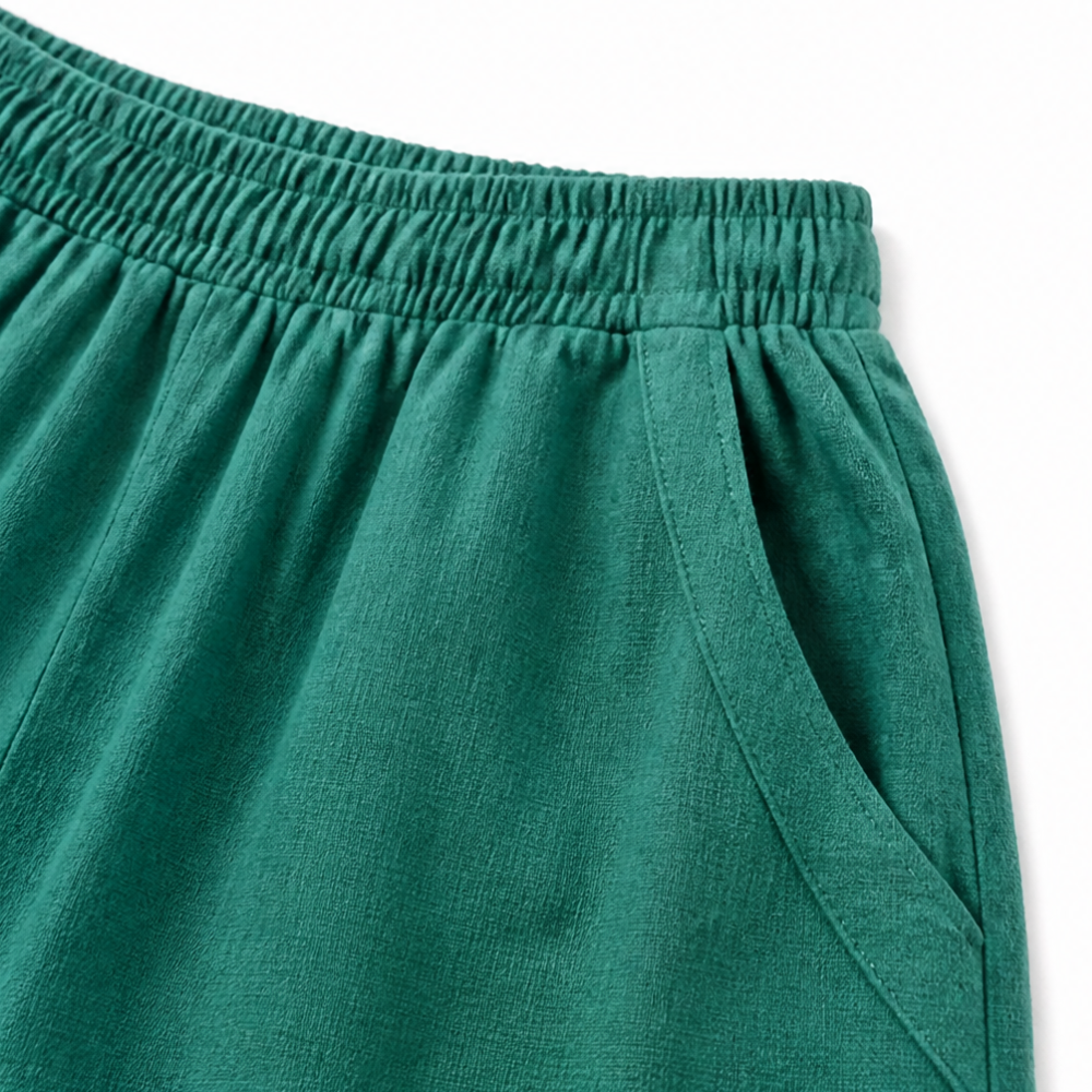 Lunavia™ – Oversized Cotton-Linen Two-Piece Set with Wide-Leg Pants
