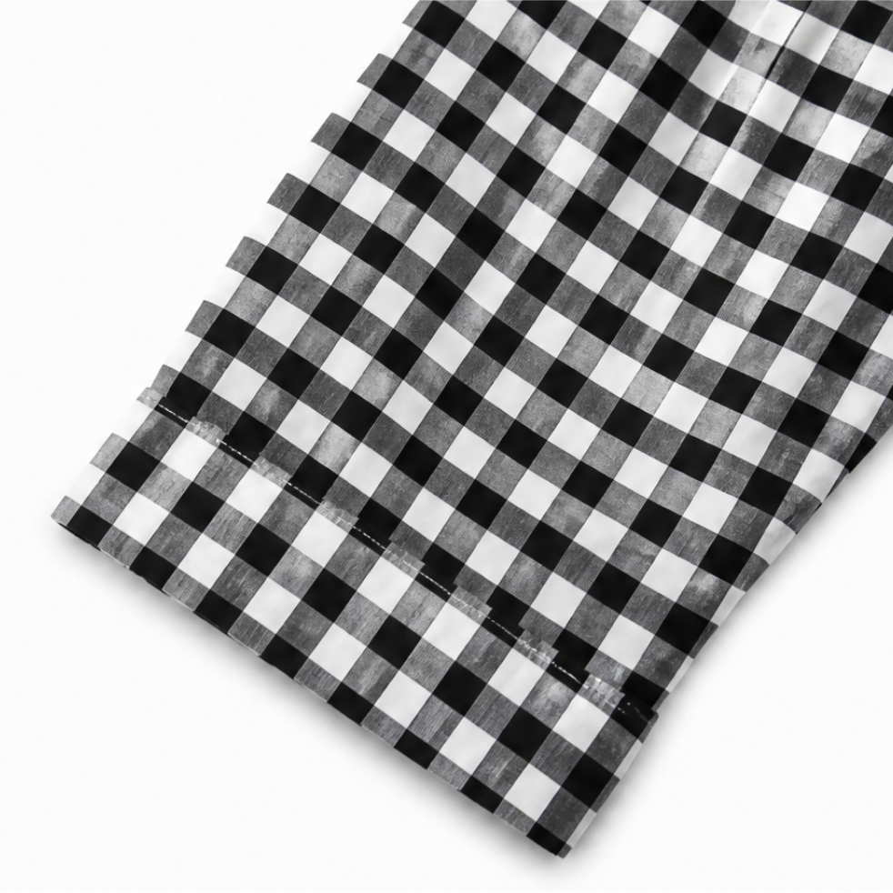 Harlowe™ – Gingham Button-Front Maxi Shirt Dress with Side Slits