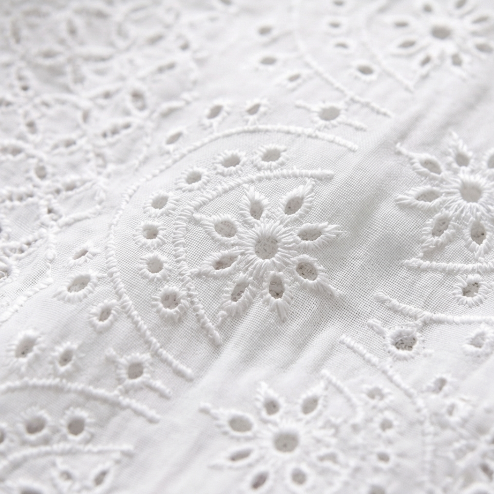 Florelle – Embroidered Eyelet Button Blouse